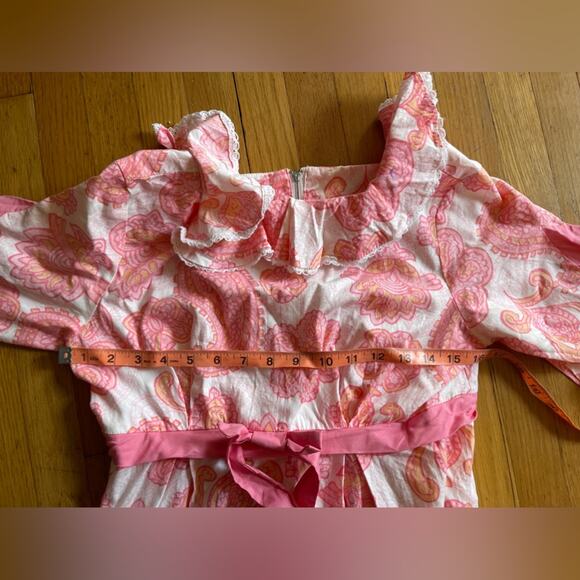 60s Vintage Cotton Paisley Wiggle Dress - Picture 6 of 7